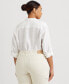 ფოტო #2 პროდუქტის Plus Size Linen Roll-Tab Shirt