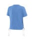 ფოტო #3 პროდუქტის Women's Carolina Blue North Carolina Tar Heels Side Lace-Up Modest Crop T-shirt