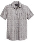 ფოტო #1 პროდუქტის Men's Deacon Chambray Tile Print Short Sleeve Button-Front Shirt