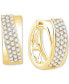 ფოტო #1 პროდუქტის Diamond Pavé Small Hoop Earrings (1/2 ct. t.w.) in 14k Gold