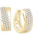 Фото #1 товара Серьги Macy's Diamond Pavé Gold Hoops