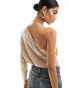 Фото #4 товара ASOS DESIGN drape one shoulder body in stone