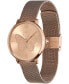 ფოტო #4 პროდუქტის Women's Signature Butterfly Rose Gold-Tone Stainless Steel Mesh Watch 35mm