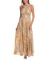 Фото #1 товара Mikael Aghal Sequin Gown Women's Yellow 10