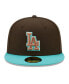 ფოტო #4 პროდუქტის Men's Brown, Mint Los Angeles Dodgers Walnut Mint 59FIFTY Fitted Hat