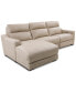 Фото #2 товара Gabrine 3-Pc. Leather Sectional with 2 Power Headrests & Chaise, Created for Macy's