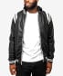 ფოტო #1 პროდუქტის Men's Grainy Polyurethane Hooded Jacket with Faux Shearling Lining