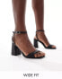 RAID Wide Fit Wink 2 block heeled sandals in black