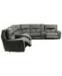 Фото #4 товара CLOSEOUT! Terrine 7-Pc. Fabric Sectional with 3 Power Motion Recliners and 2 USB Consoles, Created for Macy's