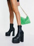 Фото #2 товара ASOS DESIGN Evelyn high-heeled platform boots in black