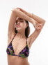 Topshop smudge animal print triangle bikini top in multi 32 - фото #1