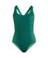 Фото #2 товара Plus Size Chlorine Resistant X-Back High Leg Soft Cup Tugless Sporty One Piece