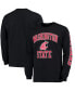 Фото #1 товара Men's Black Washington State Cougars Distressed Arch Over Logo Long Sleeve Hit T-shirt