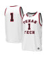 Men's #1 White Texas Tech Red Raiders Throwback Replica Basketball Jersey