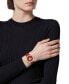 Women's Swiss Medusa Deco Red Leather Strap Watch 38mm