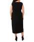 Фото #2 товара Plus Size Draped Cross-Neck Sleeveless Midi Dress