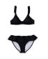 ფოტო #1 პროდუქტის Toddler, Child Girls Black Sustainable Frilled Bikini