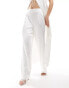 Y.A.S Bridal satin wide leg trouser co-ord in white Sternenweiß, XS - фото #4