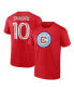 Фото #1 товара Men's Xherdan Shaqiri Red Chicago Fire Authentic Stack Name and Number T-shirt