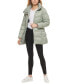 Фото #4 товара Women's Belted Pillow-Collar Puffer Coat