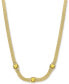 ფოტო #1 პროდუქტის Citrine (5-1/4 ct. t.w.) & White Topaz (7/8 ct. t.w.) Weave Link 18" Collar Necklace set in 14k Gold-Plated Sterling Silver