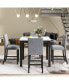5-Piece Grey Dining Set: Faux Marble Table, 4 Velvet Chairs