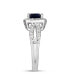 ფოტო #2 პროდუქტის Simulated Birthstone Cushion Cubic Zirconia Halo Solitaire Ring in Silver Plate