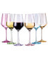 Фото #2 товара Colored Wine Glasses, Multicolored, 12 oz Set of 6