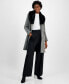 ფოტო #4 პროდუქტის Women's Faux-Fur-Collar Chevron Coat