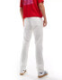 Polo Ralph Lauren flat front straight leg linen cotton trousers in white weiß, W38 - фото #4