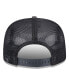 Фото #2 товара Men's Black/Charcoal Brooklyn Nets Throwback Team Arch Golfer Snapback Hat