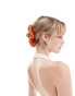 DesignB London oversized broderie hair scrunchie in bright orange