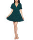 ფოტო #4 პროდუქტის Juniors' Bodre Ruffle-Sleeve Tiered Mini Dress