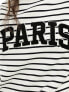 4th & Reckless Paris logo sweatshirt in black and white stripe Разноцветный, XS - фото #5