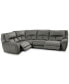 Фото #12 товара CLOSEOUT! Terrine 4-Pc. Fabric Sectional with 2 Power Motion Recliners, Created for Macy's