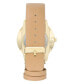 Фото #1 товара Women's Quartz Light Brown Faux Leather Band Watch, 40mm