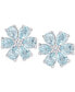 ფოტო #1 პროდუქტის Blue Topaz (2-3/8 ct. t.w.) & White Topaz Accent Flower Stud Earrings in Sterling Silver