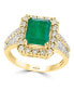 Фото #1 товара Brasilica by EFFY® Emerald (2-1/5 ct. t.w.) & Diamond (1/2 ct. t.w.) Ring in 14k White Gold & 14k Yellow Gold