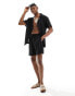 Фото #2 товара South Beach linen blend beach shirt in black