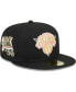 Фото #1 товара Men's Black New York Knicks Floral Side 59FIFTY Fitted Hat