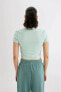 Kadın T-shirt Mint Yeşili B4573ax/gn1113