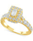 Фото #17 товара Diamond Halo Emerald Bridal Set (2. ct. t.w.) in 14k White, Yellow or Rose Gold