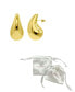 ფოტო #3 პროდუქტის Tarnish Resistant 14K Gold-Plated Teardrop Sculptural Stud Earrings