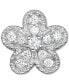 Diamond Accent Flower Single Stud Earring in 14k White Gold