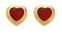 Heart Gold Plated Earrings with Diamonds and Agates Gemstones DE796