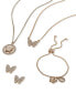 Фото #2 товара DKNY gold-Tone Pavé Butterfly Pendant Necklace, 16" + 3" extender