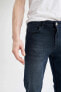 Фото #5 товара Джинсы мужские defacto Slim Comfort Fit Normal Bel Dar Paça Yırtık Detaylı Jean Pantolon
