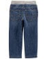 Toddler Drawstring Pull-On Jeans - Dark Blue 5T Синий, 5T, Toddler - фото #9