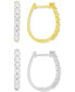 ფოტო #1 პროდუქტის 2-Pc. Set Diamond Oval Hoop Earrings (1/6 ct. t.w.) in Sterling Silver & 14k Gold-Plate