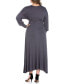 Фото #3 товара Women's Plus Size Bishop Sleeves Maxi Dress